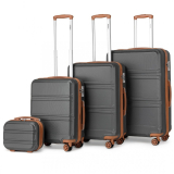 Sivá sada luxusných kufrov s TSA zámkom "Travelmania" - veľ. S, M, L, XL