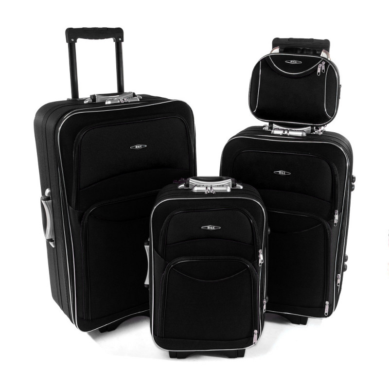 Set 4 čiernych cestovných kufrov \