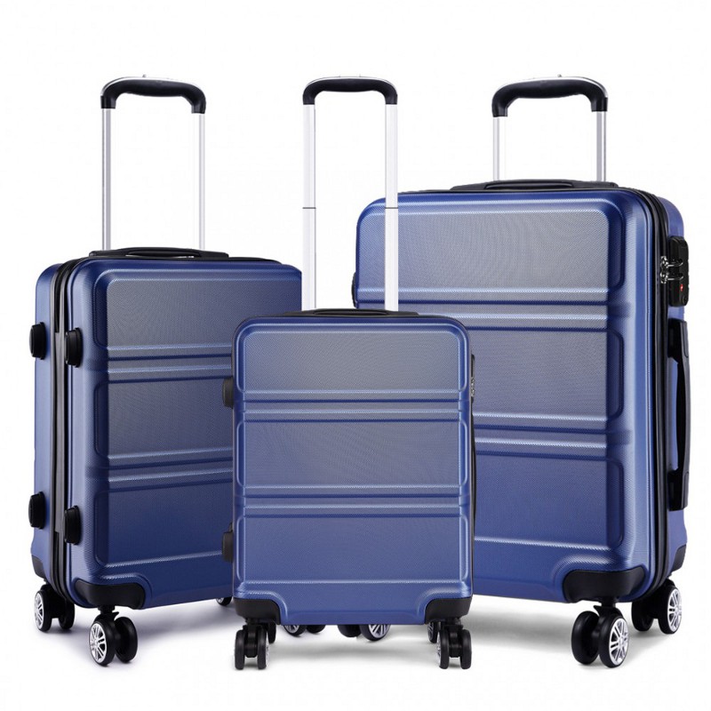 Modrá sada luxusných kufrov s TSA zámkom \