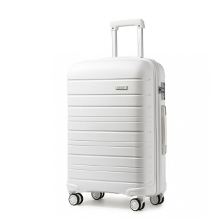 Biely prémiový cestovný kufor "Lines" s TSA zámkom - 3 veľkosti