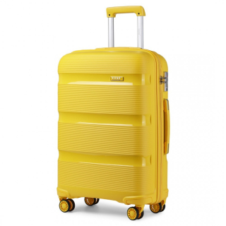 Žltý prémiový plastový kufor s TSA zámkom "Majesty" - 2 veľkosti